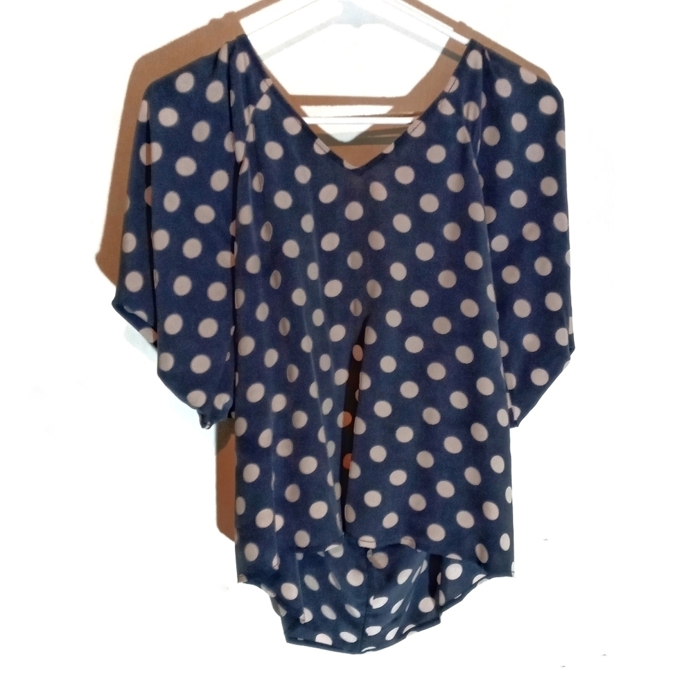 Ulla Johnson Grey Polka Dot Silk Blouse
